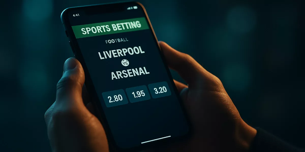 Écran de smartphone affichant les cotes de paris sportifs pour un match de football